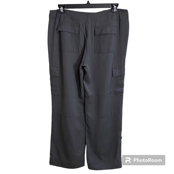 CASSIS / Gray Silk Blend Roll Up Cargo Pants Size 12 - Picture 2 of 12